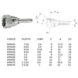 Raccordi Idraulici 6 Dadi Per Tubo JIC 3/8 Femmina (filetti 9/16 - Foto 4