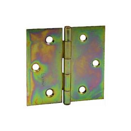 Cerniere Per Porte 100x100 Mm Zincate Gialle - Per Mobili, Cantine, Armadi, 2 Ali, Spessore