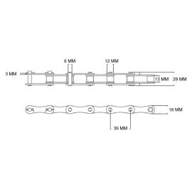 Runner 180 Catena A Rulli C2060H Per Trasportatori – 10 Piedi Di Lunghezza Con 1 Collegamento, Passo 1-1/2 Pollici Chain Dimensions - Foto 10
