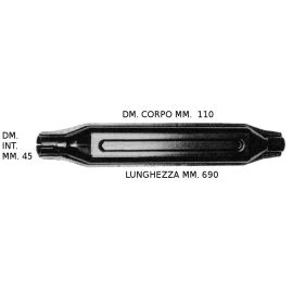 Silenziatore Ama 580710 - Ø45, Altezza 500mm, Adattabile Per Fiat 300, 350, 500, 80.50, 80.70