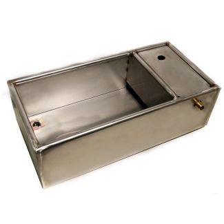 ABBEVERATOIO INOX A VASCHETTA A LIVELLO COSTANTE CM. 50 X 31 X 21 COMPLETA DI GALLEGGIANTE E TAPPO