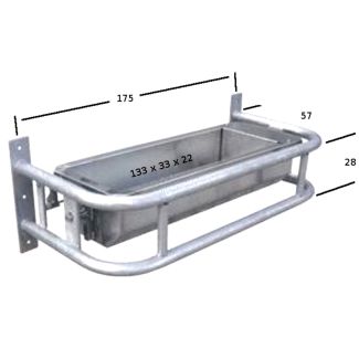 VASCA INOX RIBALTABILE A PARETE L. MT. 1,5 CON PROTEZIONE ZINCATA