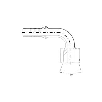 RACCORDO CURVA A 90° JIC C/74 OGIVA CONTRARIA. FILETTO 7/16'. TUBO 1/4'.