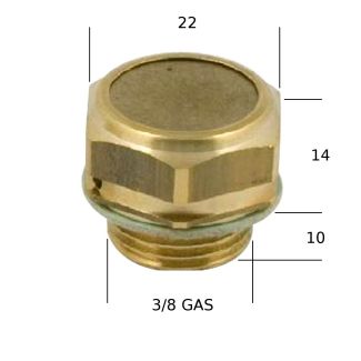 TAPPO SFIATO CON FILTRO, FILETTO MASCHIO 3/8 PER CILINDRI OLEODINAMICI