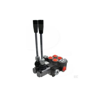 DISTRIBUTORE OLEODINAMICO A DOPPIO EFFETTO A 2 LEVE. PORTATA  45 LT. FILETTO 3/8'