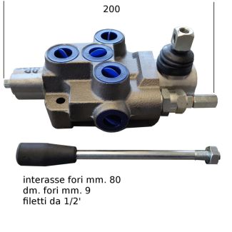 DISTRIBUTORE DOPPIO EFFETTO 1 LEVA LT.60. FILETTO 1/2'