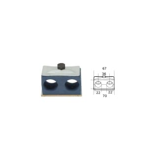 BLOCCHETTO FERMATUBO PER 2 TUBI DIAM mm 22