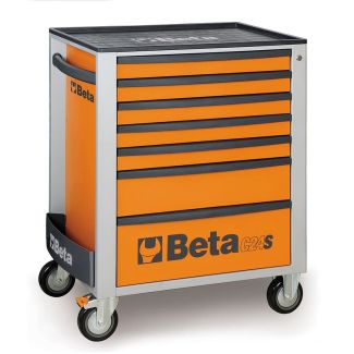 CASSETTIERA MOBILE CON 7 CASSETTI MOD. C24S/7, COLORE ARANCIO, DIM. 445x740xH.944 mm, SERRATURA, 4 R