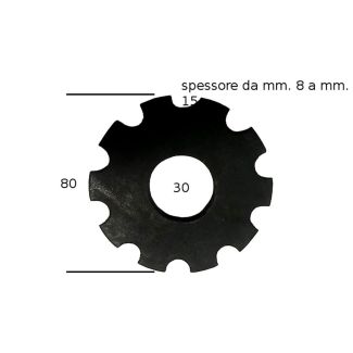 SETTORE SPIGOLOSO IN GOMMA TELATA PER SPANNOCCHIATORE A RULLI