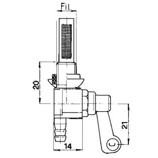 RUBINETTO SERBATOIO CON FILETTO MASCHIO DA 10X1