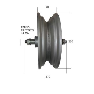 CERCHIO PER RUOTA CARRELLO BCS COMPLETA DI MOZZO, SENZA COPERTONE. CODICE ORIGINALE 59003001