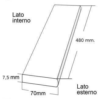 PALETTA DEPRESSORE BATTIONI PAGANI STAR 84 . 480 X 70 X 7,5