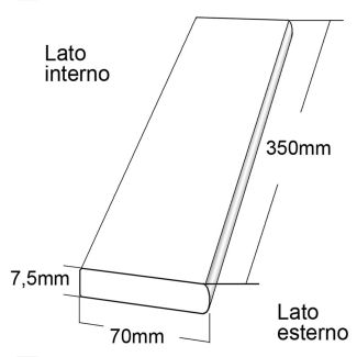 PALETTA DEPRESSORE BATTIONI PAGANI SE 10000 Tipo Nuovo mm. 350 X 70 X 7,5