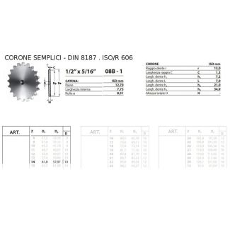 CORONA 1/2 x 5/16 SEMPLICE Z 14