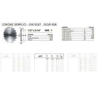 CORONA 1/2 x 5/16 SEMPLICE Z 16
