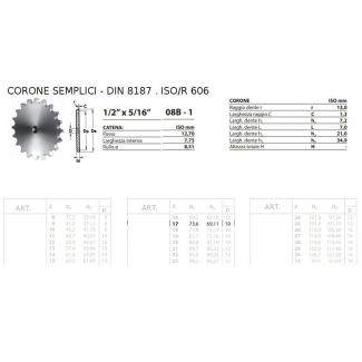 CORONA 1/2 x 5/16 SEMPLICE Z 17