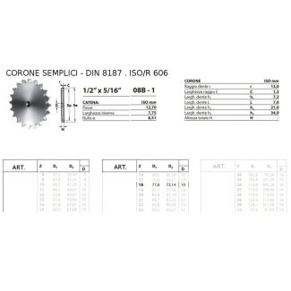 CORONA 1/2 x 5/16 SEMPLICE Z 18