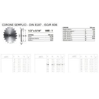 CORONA 1/2 x 5/16 SEMPLICE Z 19