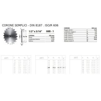 CORONA 1/2 x 5/16 SEMPLICE Z 20