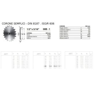 CORONA 1/2 x 5/16 SEMPLICE Z 22