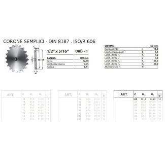 CORONA 1/2 x 5/16 SEMPLICE Z 24