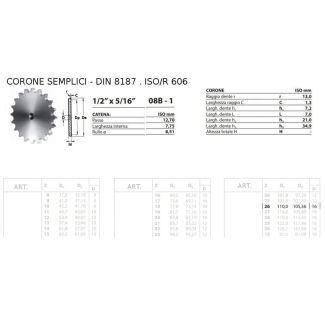 CORONA 1/2 x 5/16 SEMPLICE Z 26