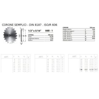 CORONA 1/2 x 5/16 SEMPLICE Z 30