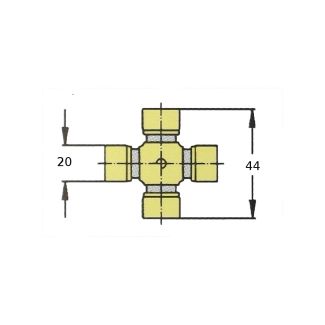 CROCERA CARDANICA. MISURE MM. 20 X 44