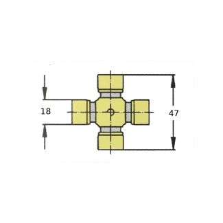 CROCIERA CARDANICA. MISURE MM. 18 X 47