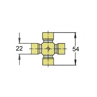 CROCIERA CARDANICA B1. MISURE MM. 22 X 54