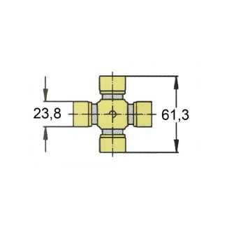 CROCIERA CARDANICA B2. MISURE MM. 23,8 X 61,3