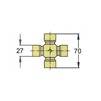 CROCIERA CARDANICA B3. MISURE MM. 27 X 70