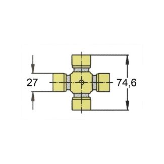 CROCIERA CARDANICA B4. MISURE MM. 27 X 74,6