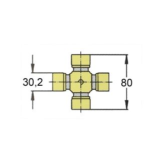 CROCIERA CARDANICA B5. MISURE MM. 30,2 X 80