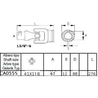 GIUNTO CARDANICO ESTERNO B10 (41 X 118) TUBO ART. (CA0429)