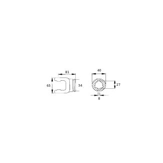 FORCELLA B1 22 X 54. TUBO TRIANGOLARE INTERNO (ART. CA0375)