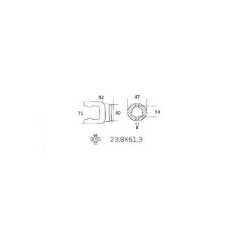 FORCELLA B2 23,8 X 61,2 TUBO TRIANGOLARE INTERNO (ART. CA0380)