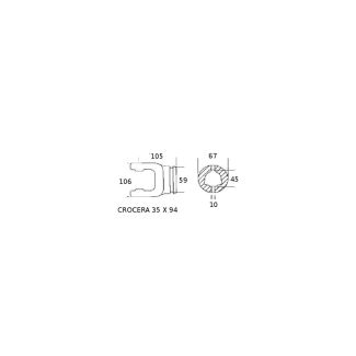 FORCELLA B7 35 X 94 PER TUBO TRIANGOLARE INTERNO (CA0390)