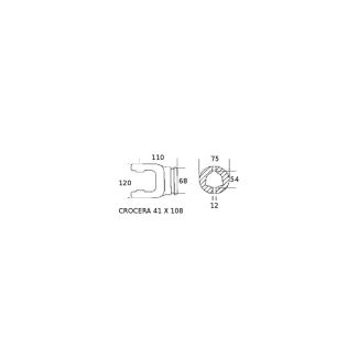 FORCELLA B9 41 X 108 PER TUBO TRIANGOLARE INTERNO (CA 0400)