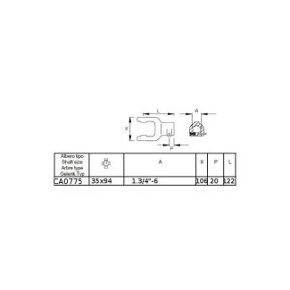 FORCELLA B7 TIPO NUOVO (35 X 94). 1'3\4 Z 6 CON PULSANTE