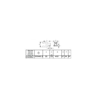 FORCELLA B2 (23,8 X 61,2). FORO DA MM. 35 CHIAVETTA MM. 10