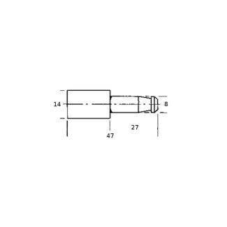 PULSANTE NAZIONALE. DIMENSIONI MM. 14 x 47