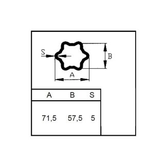 TUBO CARDANICO EST. STELLARE S6 (57,5 X 71,5) PER SNODO W2600