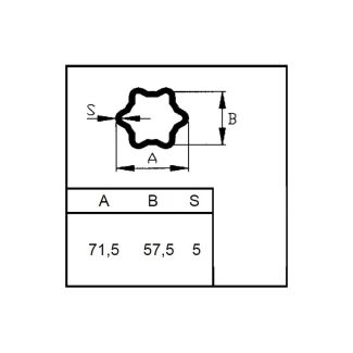 TUBO CARDANICO EST. STELLARE S6 (57,5 X 71,5) PER SNODO W2600