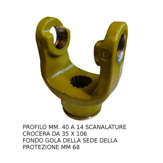 FORCELLA B8 35 X 106 PER PROFILO CUNA 40 Z 14. (ART. CA1250).