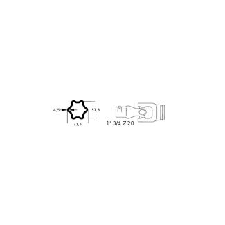 GIUNTO CARDANICO 42x104 (CA1210) TUBO STELLARE EST. (CA1242) 1'3/4 Z 20.