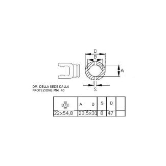 FORCELLA W 2100 (22 x 54) TUBO 00A  INTERNO A OLIVA.