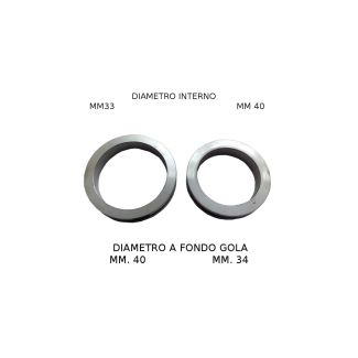KIT n. 2 ANELLI CON GOLA, A SALDARE, DM. FONDO GOLA MM. 40/34 PER PROTEZIONI CAT. 2