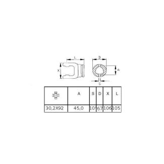 FORCELLA INTERNA B 6 PER TUBO INTERNO DM. MM. 45. BY PY