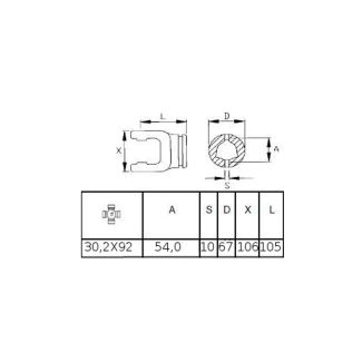 FORCELLA ESTERNA B 6 PER TUBO ESTERNO DM. MM. 54 (ART. CA0400). BY PY